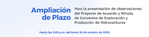 Ampliación de plazo para presentación de observaciones del Proyecto de Acue...