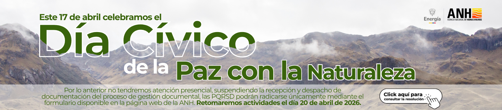 Banner dia civico de la paz con la naturaleza