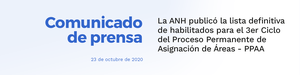 Comunicado de prensa: La ANH publicó la lista definitiva de habilitados par...