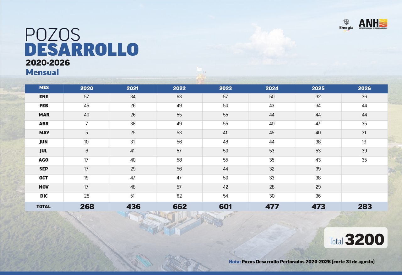 Datos Pozos Desarrollo 2020-2026